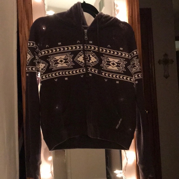 Charcoal Grey billabong tribal print sweatshirt - Picture 1 of 5